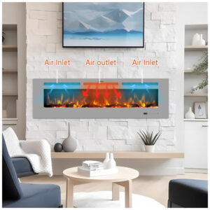 ectqybflvryb0b_3 jpg - Lareira Elétrica de 152 cm, Embutida ou de Parede, Aquecedor Linear com Termostato,Tela Touch,Chama Multicolorida,Timer, Troncos e Cristais, Kentsky