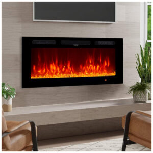 ectqyjm25q8d0b_6 jpg - Lareira Elétrica oneinmil 91cm, Embutida na Parede c LED, 12 Chamas e Cores, Timer Ajustável, Controle Remoto com Tela Aconchego Garantido