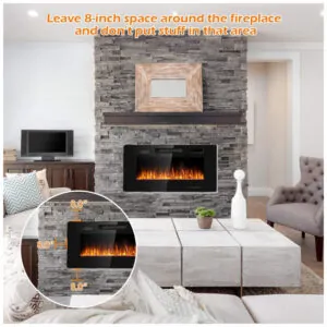 ectqyjzg5q980b_1 jpg - Lareira Elétrica Tangkula de 91 cm, Embutida ou de Parede, com LED Touch, Controle Remoto, Chamas Ajustáveis em Cor e Velocidade