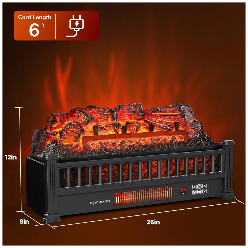 ectqymskbh9c0b_5 jpg - Lareira Elétrica Ecológica 26 66 cm com Controle Remoto, Proteção Contra Superaquecimento, Cores de Chama Ajustáveis e Temporizador, 110V 1500W, Alpaca IH 2093N, Preta