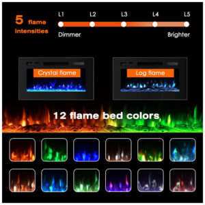 ectqyrlvz6h90b_2 jpg - PAOLFOX ECP 30 Lareira Elétrica de Embutir A43x76L com Controle Remoto, 110V, 1500W, Preta