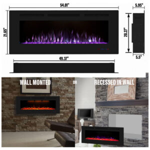 ectqzkbsc8nb0b_5 jpg - Lareira Elétrica de Embutir A54x137L com Controle Remoto e APP para Celular, 110V, Masarflame, Preta