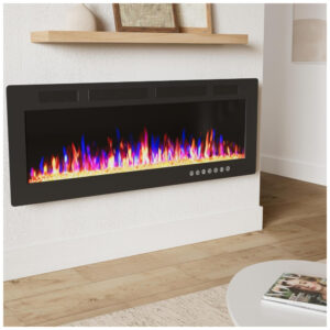 ectqzkr4fp6b0b_1 jpg - Lareira Elétrica de Embutir A45x182L com Controle Remoto e Tela Sensível ao Toque, 110V, Vitesse, Preta