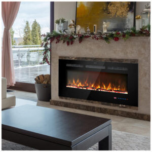 ectqzxx2v83b0b_6 jpg - Lareira Elétrica de Embutir A44x165L com Controle Remoto e Tela Sensível ao Toque, 110V 1500W, Kentsky, Preta