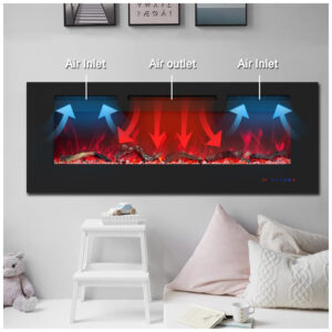 ectqzy5bh2jc0b_5 jpg - Lareira Elétrica de Embutir A44x187L cm com Controle de Temperatura, Chamas Multicoloridas, Temporizador e Controle Remoto, 110V 1500W, Kentsky, Preta