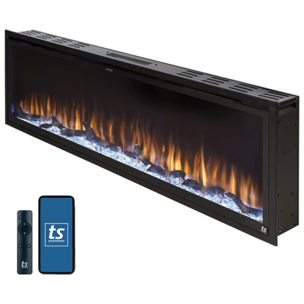 Lareira Elétrica Touchstone 152x49cm 1500W WiFi Alexa 60 Cores Embutir 110V