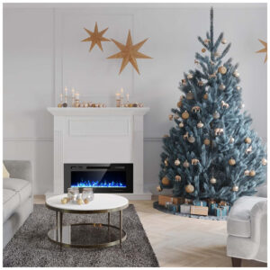 Lareira Elétrica de Embutir A43x152L com Controle Remoto e 9 Chamas Multicoloridas, 110V, OUTDOOR DIAMOND, Preta