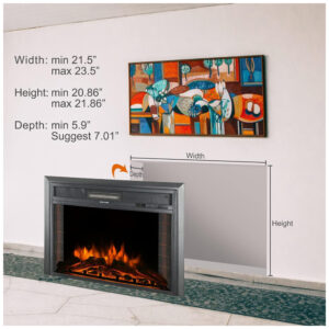 ectq5ywjh7k90b_5 jpg - Lareira Elétrica CharaVector de Embutir A53x63L com Controle Remoto com Economia de Energia110V, 1500W, Preta