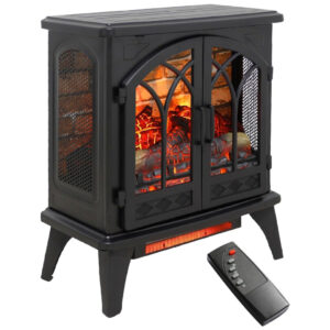 Lareira Elétrica Portátil com Controle Remoto, Brilho e Temperatura Ajustável, 110V 1500W, Innoflame, Preta