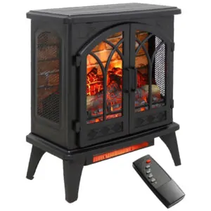 Lareira Elétrica Portátil com Controle Remoto, Brilho e Temperatura Ajustável, 110V 1500W, Innoflame, Preta