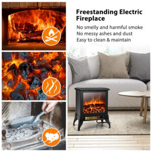 ectqndzv9dn90b_5 jpg - Lareira Elétrica Portátil com Temperatura Ajustável e Proteção Contra Superaquecimento, 110V 1400W, GOFLAME, Preta