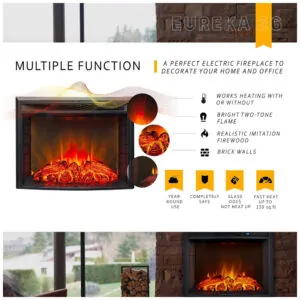 ectqs2sws2290b_2 jpg - Lareira Elétrica de Embutir A53x70L com Controle Remoto e Temporizador, 110V, FIREBLAZE, Preta