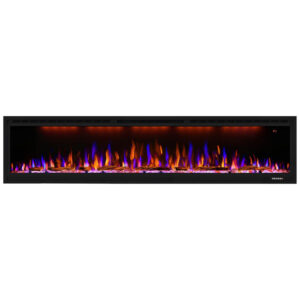 ectqvtnxgqq90b_0 jpg - Lareira Elétrica de Embutir A45x194L com Controle Remoto e Chamas Multicolorida, 110V, Dreamflame, Preta