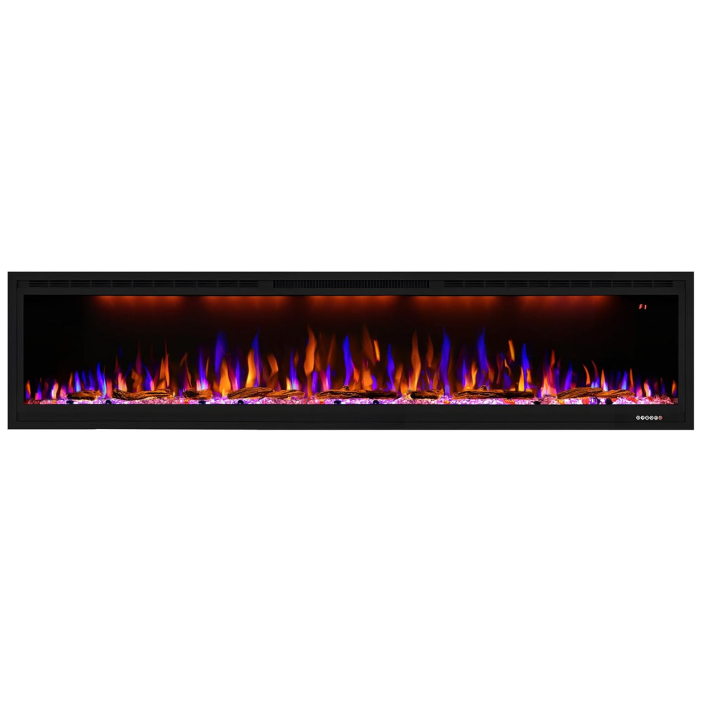 ectqvtnxgqq90b_0 jpg - Lareira Elétrica de Embutir A45x194L com Controle Remoto e Chamas Multicolorida, 110V, Dreamflame, Preta