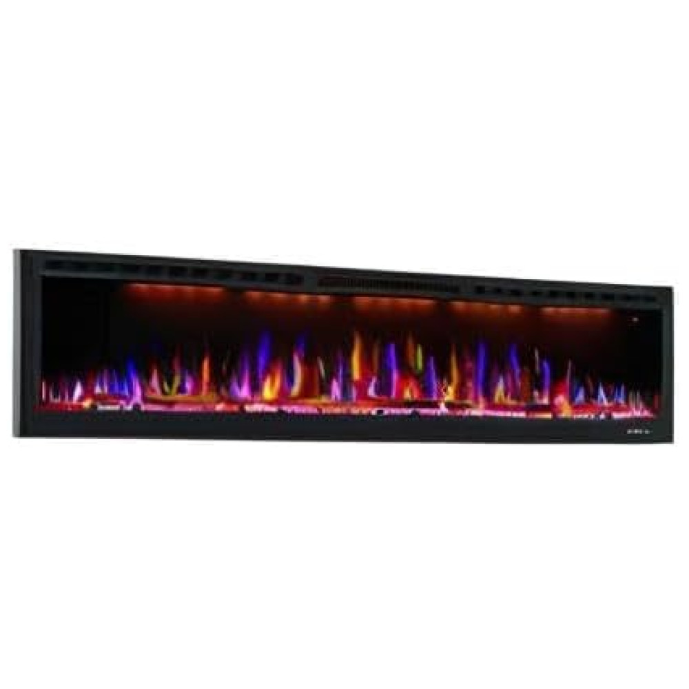 ectqvtnxgqq90b_8 jpg - Lareira Elétrica de Embutir A45x194L com Controle Remoto e Chamas Multicolorida, 110V, Dreamflame, Preta