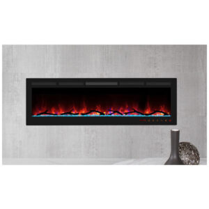 ectqysgbvtw90b_7 jpg - Lareira Elétrica de Embutir A45x182L com Controle Remoto e Chamas Multicolorida, 110V, Cheerway, Preta