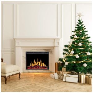 ectqf82pzvm80b_8 jpg - Lareira Elétrica de Embutir A66x86L com Controle Remoto e Chamas Ajustável, 110V 1500W, R.W.FLAME, Preta