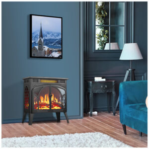 ectqmvsnzc6b0b_5 jpg - Lareira Elétrica com Controle Remoto e Brilho Ajustável, 110V 1500W, RWFLAME, Cinza