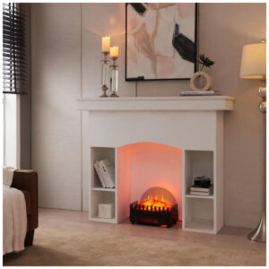 Lareira Elétrica Ecológica 16 40 cm com Leito de Brasa Realista e Termostato, 110V 1500W, PuraFlame EF361B, Preta