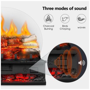 ectqzv28nldc0b_1 jpg - Lareira Elétrica Ecológica 20 50 cm com Controle Remoto, 5 Opções de Brilho, Proteção Contra Superaquecimento e Temporizador, 110V 1500W, R.W.FLAME, Preta