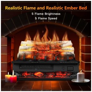 ectqzv28nldc0b_2 jpg - Lareira Elétrica Ecológica 20 50 cm com Controle Remoto, 5 Opções de Brilho, Proteção Contra Superaquecimento e Temporizador, 110V 1500W, R.W.FLAME, Preta