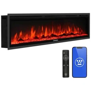 ectq24cgk78d0b_0 jpg - Lareira Elétrica Westinghouse de 152,4 cm, Compatível com Alexa e Google Home, Montagem na Parede ou Embutida, Timer de 24 Horas,