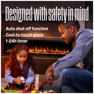 ectq24cgk78d0b_4 jpg - Lareira Elétrica Westinghouse de 152,4 cm, Compatível com Alexa e Google Home, Montagem na Parede ou Embutida, Timer de 24 Horas,