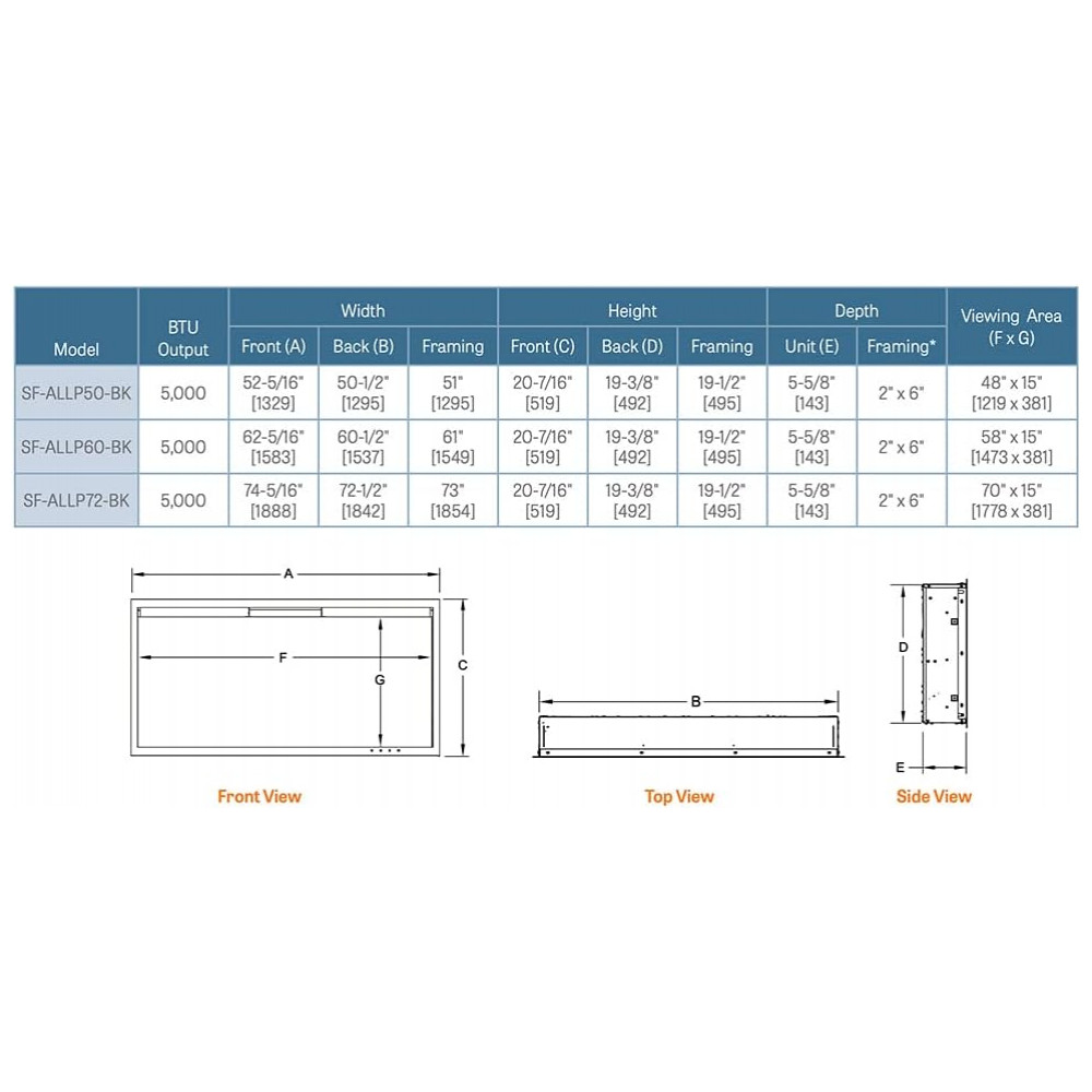 ectq3jhcjx280b_7 jpg - Lareira Elétrica Linear SimpliFire Allusion Platinum de 182,88 cm, Preta