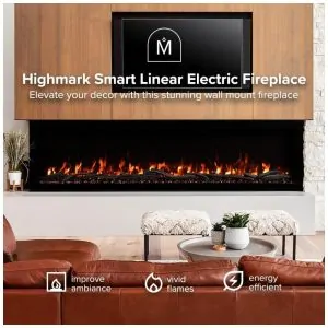 ectq5fvtwwlc0b_1 jpg - Lareira Elétrica Linear Inteligente Modern Ember Highmark de 254 cm Premium, Chama com 10 Cores, Design Oculto e Elegante, Instalação Embutida