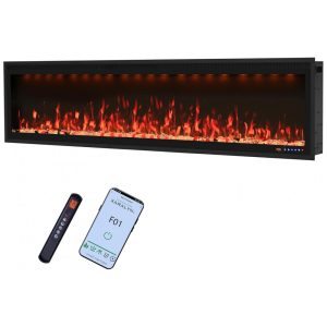 ectq5zgfrvjd0b_0 jpg - Lareira Elétrica Valuxhome 187,96 cm, Montagem na Parede e Embutida, Design Ultra Fino, Chama e Luz Ajustáveis, Decoração de Cristal e Troncos,