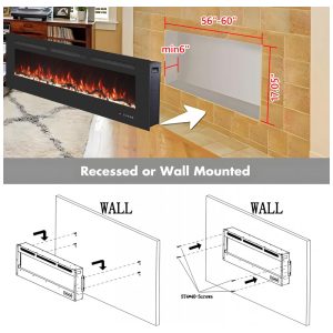ectq69g6j39d0b_2 jpg - Lareira Elétrica Valuxhome de 152,4 cm, 750 1500W Montada na Parede e Embutida com Controle Remoto, 13 Cores de Chamas e Leito, Aquecedor