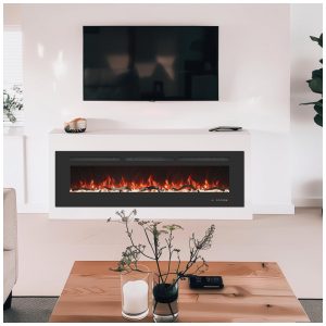 ectq69g6j39d0b_4 jpg - Lareira Elétrica Valuxhome de 152,4 cm, 750 1500W Montada na Parede e Embutida com Controle Remoto, 13 Cores de Chamas e Leito, Aquecedor