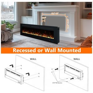 ectq6c64xzjd0b_3 jpg - Lareira Elétrica Moderna de Parede e Embutida Valuxhome 165,1 cm para Ambiente Interno, 16 Opções de Cores, Termostato, Timer 19 Horas, Aquecedor