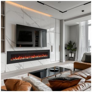 ectqb25nj39d0b_5 jpg - Lareira Elétrica Valuxhome de 182,88 cm Embutida na Parede com 13 Cores de Chamas, Troncos e Cristais Realistas, Temperatura Ajustável de 17 C a 30