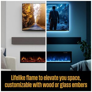 ectqbwyxmkgc0b_5 jpg - Lareira Elétrica Westinghouse de 188 cm, Compatível com Alexa e Google Home, Montagem na Parede ou Embutida, Timer de 24 Horas,