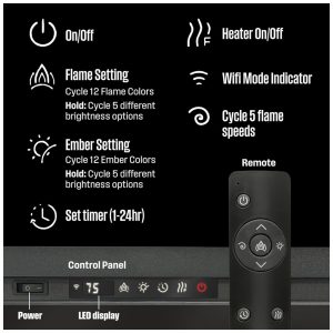 ectqbwyxmkgc0b_7 jpg - Lareira Elétrica Westinghouse de 188 cm, Compatível com Alexa e Google Home, Montagem na Parede ou Embutida, Timer de 24 Horas,