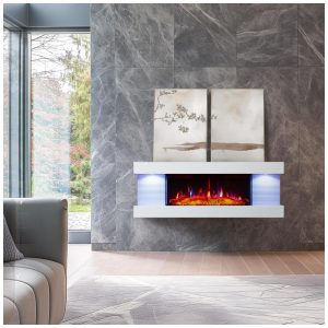 ectqjshdzg5d0b_1 jpg - Lareira Elétrica PuraFlame Alsa 111,76 cm Montagem na Parede Tudo em Um com Cores de Luz Ambiente Variadas, Controle Remoto, Aquecedor de 1500W,