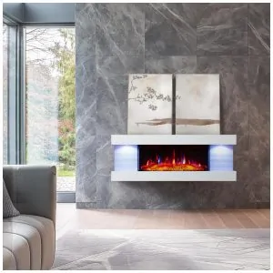 ectqjshdzg5d0b_1 jpg - Lareira Elétrica PuraFlame Alsa 111,76 cm Montagem na Parede Tudo em Um com Cores de Luz Ambiente Variadas, Controle Remoto, Aquecedor de 1500W,