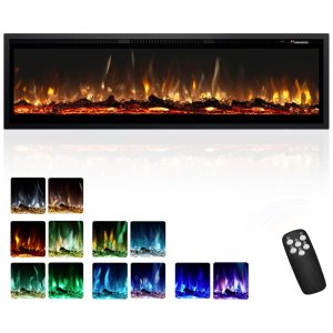 ectqm92sdwhf0b_0 jpg - Lareira Elétrica EUHOMY de 152,4 cm Embutida na Parede ou Autônoma com Controle Remoto, Aquecedor de Lareira Ultrassônica com Chama Ajustável,