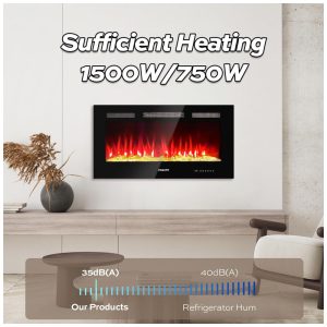 ectqp2qrsfmb0b_2 jpg - Lareira Elétrica de Embutir A48x76L com Controle Remoto e Temporizador, 110V, FOGATTI, Preta