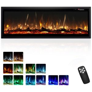 ectqpngmfwhf0b_0 jpg - Lareira Elétrica EUHOMY de 127 cm Embutida na Parede ou Autônoma com Controle Remoto Chama Ajustável em Cores, Timer e Potência de 750 1500W