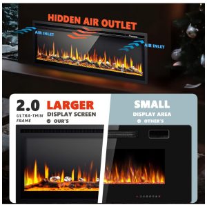 ectqpngmfwhf0b_1 jpg - Lareira Elétrica EUHOMY de 127 cm Embutida na Parede ou Autônoma com Controle Remoto Chama Ajustável em Cores, Timer e Potência de 750 1500W