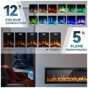 ectqpngmfwhf0b_2 jpg - Lareira Elétrica EUHOMY de 127 cm Embutida na Parede ou Autônoma com Controle Remoto Chama Ajustável em Cores, Timer e Potência de 750 1500W