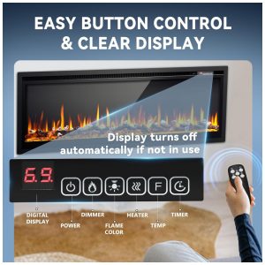 ectqpngmfwhf0b_5 jpg - Lareira Elétrica EUHOMY de 127 cm Embutida na Parede ou Autônoma com Controle Remoto Chama Ajustável em Cores, Timer e Potência de 750 1500W