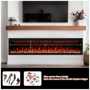 ectqqfxhqvjd0b_1 jpg - Lareira Elétrica Valuxhome Visão com Tela de 223,52 cm, Aplicativo, Montagem na Parede e Embutida, Aquecedor Elétrico Moderno para Sala de Estar,