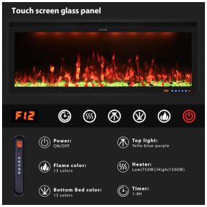 ectqqfxhqvjd0b_4 jpg - Lareira Elétrica Valuxhome Visão com Tela de 223,52 cm, Aplicativo, Montagem na Parede e Embutida, Aquecedor Elétrico Moderno para Sala de Estar,