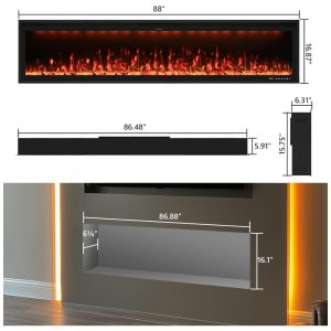 ectqqfxhqvjd0b_6 jpg - Lareira Elétrica Valuxhome Visão com Tela de 223,52 cm, Aplicativo, Montagem na Parede e Embutida, Aquecedor Elétrico Moderno para Sala de Estar,