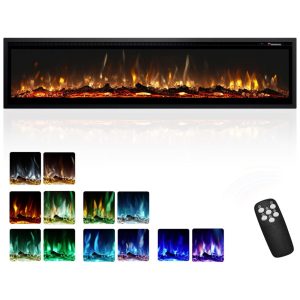 ectqtwyfn2jd0b_0 jpg - Lareira Elétrica EUHOMY de 182,88 cm Embutida, Montada na Parede ou Autônoma com Controle Remoto, Aquecedor Ultratino com Chama Ajustável, Lareira