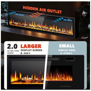 ectqtwyfn2jd0b_1 jpg - Lareira Elétrica EUHOMY de 182,88 cm Embutida, Montada na Parede ou Autônoma com Controle Remoto, Aquecedor Ultratino com Chama Ajustável, Lareira