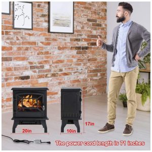 ectqv8d41qz70b_6 jpg - Lareira Elétrica Portátil com Termostato e Efeito de Chama Ralista, 110V 1500W, FDW, Preta